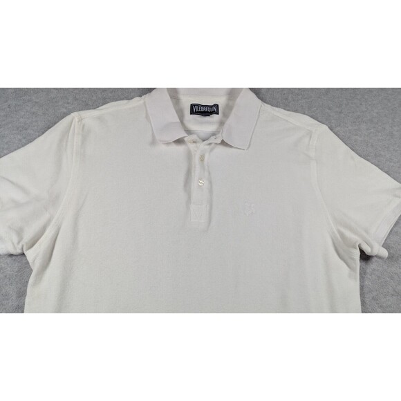 Vilebrequin Men Shirt XXL Terry Cloth Polo Ribbed Collar Tailored Fit‎ Logo - Picture 2 of 14